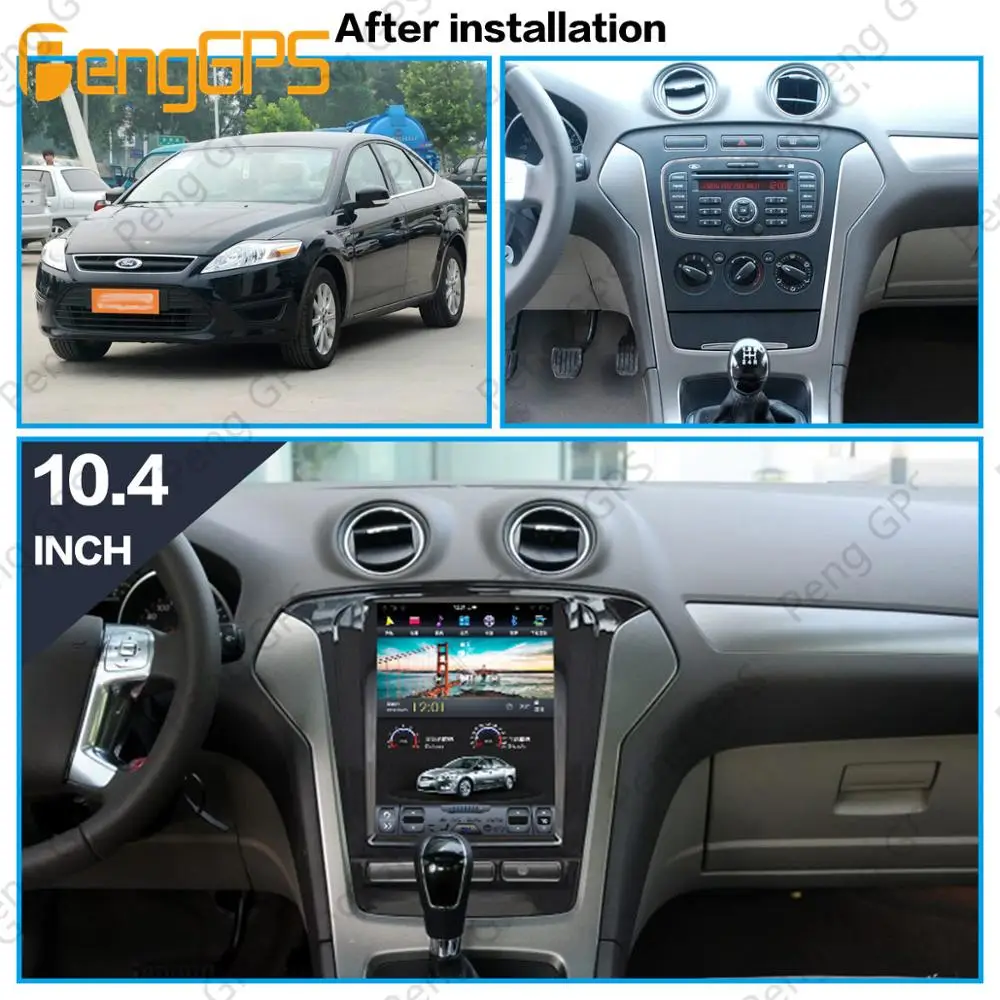  10.4''Vertical screen Tesla Android 8.1 4GB RAM voice control Built-in CARPLAY Car Radio For Ford M