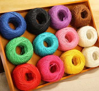 

Hemp rope color tag photos 2mm rope hand woven jute rope natural decoration