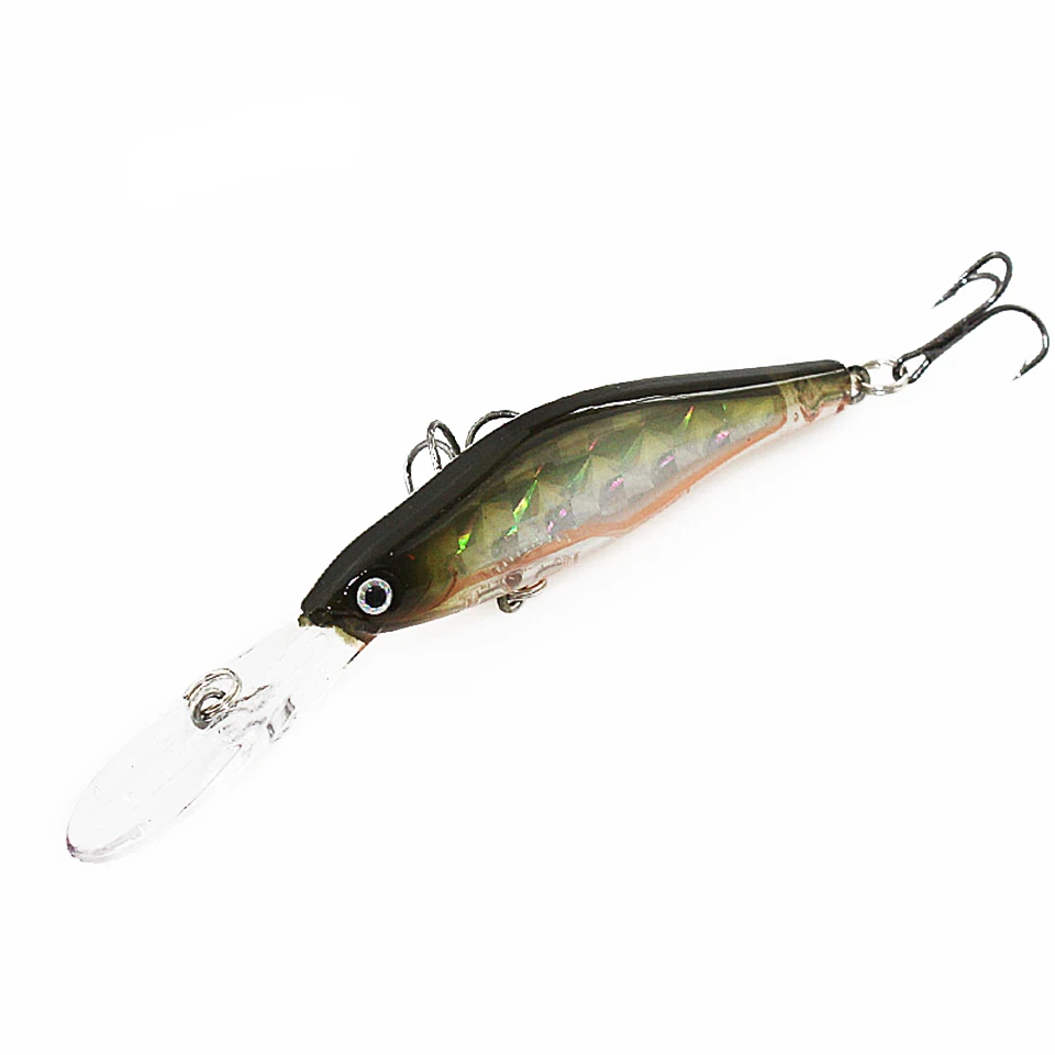 1 unids 9,5 cm 7g Wobblers Pesca 3D ojos Minnow Señuelos de Pesca nadar manivela cebo señuelos artificiales 6 gancho