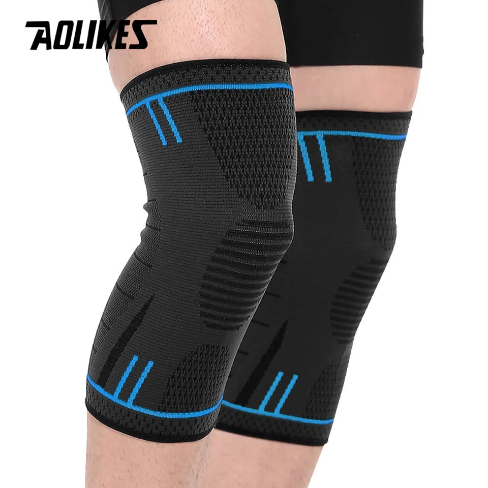 

AOLIKES 1 Pair Sports Professional Knees Pads Breathable Elastic Knee Support Fitness Protection Basketball Running Sports