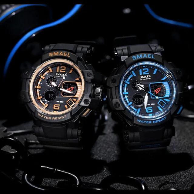 SMAEL Brand Men kwarcowy zegarek cyfrowy męskie zegarki sportowe S Shock męski zegar Relogios męskie LED wodoodporny zegarki na rękę 1509 tanie i dobre opinie Dual Display Wristwatches Quartz Wristwatches Alarm Back Light Water Resistant Rattrapante Multiple Time Zone Chronograph Perpetual Calendar Shock Resistant Stop Watch Complete Calendar Auto Date LED display SMAEL Brand Men kwarcowy zegarek cyfrowy męskie zegarki sportowe S Shock męski zegar Relogios męskie LED wodoodporny zegarki na rękę 1509 tanie i dobre opinie Dual Display Wristwatches Quartz Wristwatches Alarm Back Light Water Resistant Rattrapante Multiple Time Zone Chronograph Perpetual Calendar Shock Resistant Stop Watch Complete Calendar Auto Date LED display