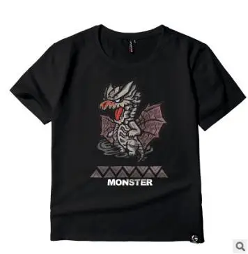 Monster футболка с изображением охотника для мужчин унисекс футболка мультфильм футболка повседневное Топ аниме Camiseta Streatwear короткий рукав ткань топы - Цвет: 9