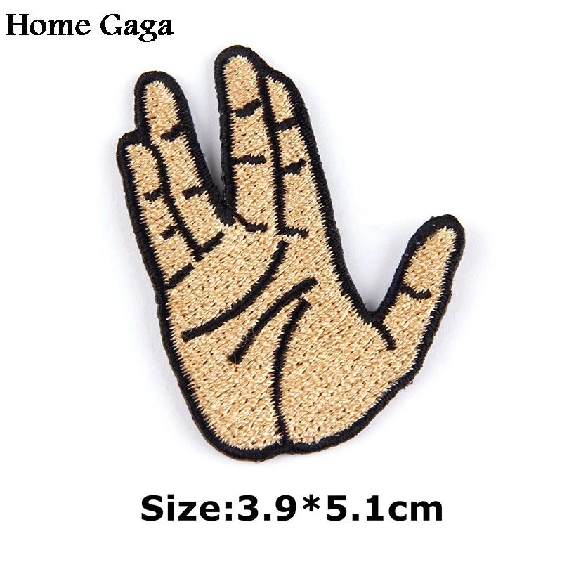 

Homegaga Star trek hand funny Embroidered Iron On Patches Accessories Newest Popular Clothing badges Appliques stickers D1671