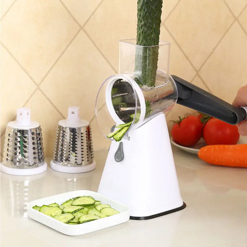 Round Mandoline Slicer Manual Vegetable Mandoline Cutter Slicer White