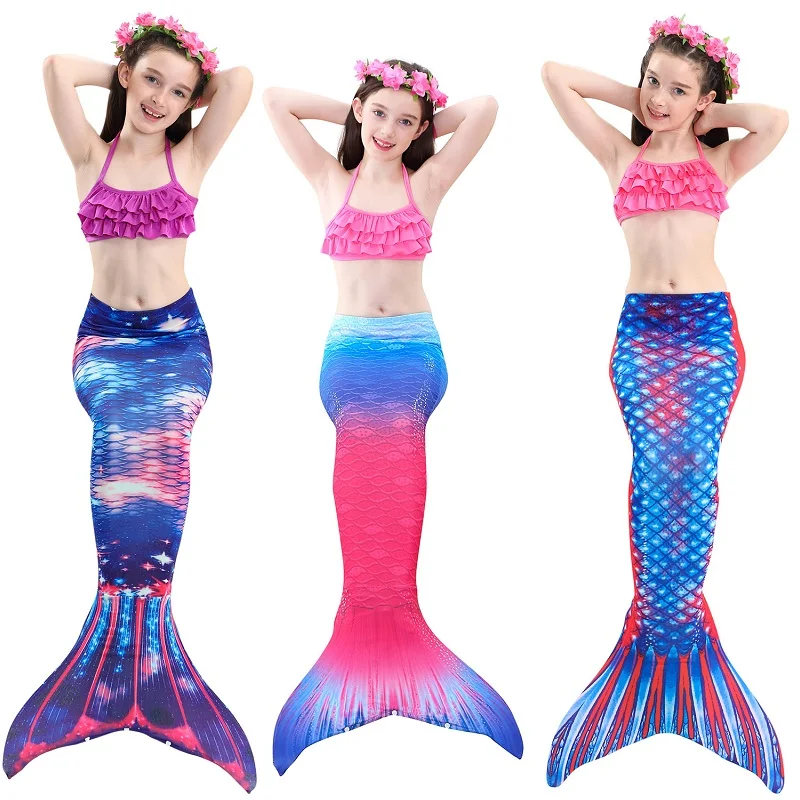 

New Style Children Mermaid Tails with Monofin Girls cosplay Costumes Swimming Mermaid Tail Mermaid Swimsuit Flipper for girls