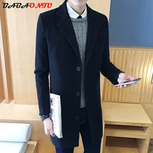 Мужское шерстяное пальто размера плюс, зимнее пальто, мужское осеннее длинное повседневное пальто, мужское черное пальто, модный Тренч, верхняя одежда