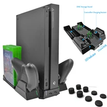 Для Xbox one X ONEX игровая консоль вертикальная охлаждающая подставка кулер вентилятор контроллер Зарядное устройство с 2 концентратор Порты и разъёмы 6 диски pcs ящик для хранения 8 Шапки