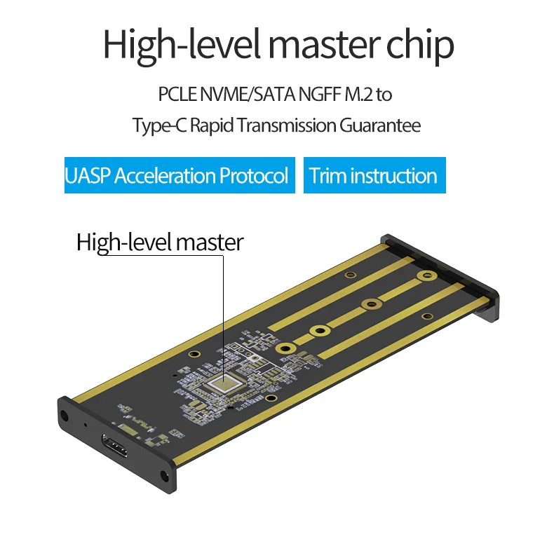 SSD алюминиевый корпус Поддержка PCIe NVME/NGFF M.2 M ключ/B& M ключ SSD type C 3,1 высокоскоростной кабель корпус жесткого диска