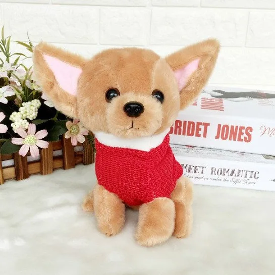 

2017 New Hot Cute Small Chihuahua Dog Plush Toy Stuffed 20CM 25CM Child Birthday Christmas Present 1pcs Free Shipping