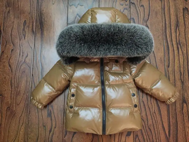 Лидер продаж, детские теплые пальто+ пуховые штаны верхняя одежда для малышей Детские комплекты одежды наивысшего качества с натуральным мехом Зимние костюмы из 2 предметов