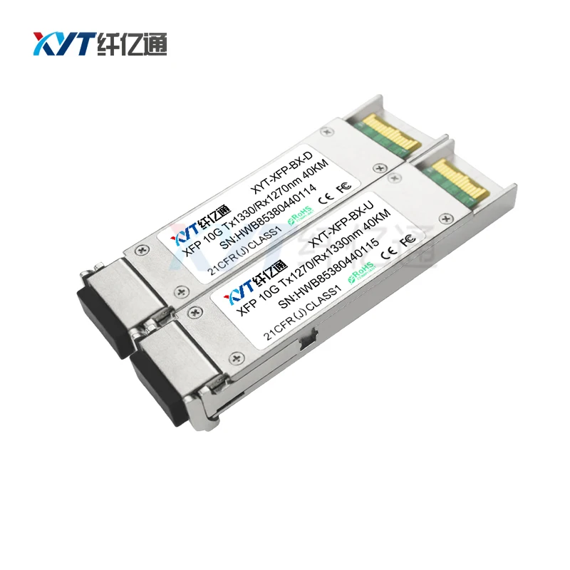 1 пара 10G Двунаправленный XFP 20 км волоконно-оптический приемопередатчик T1270/R1330nm 10G SFP+ Модуль LC интерфейс