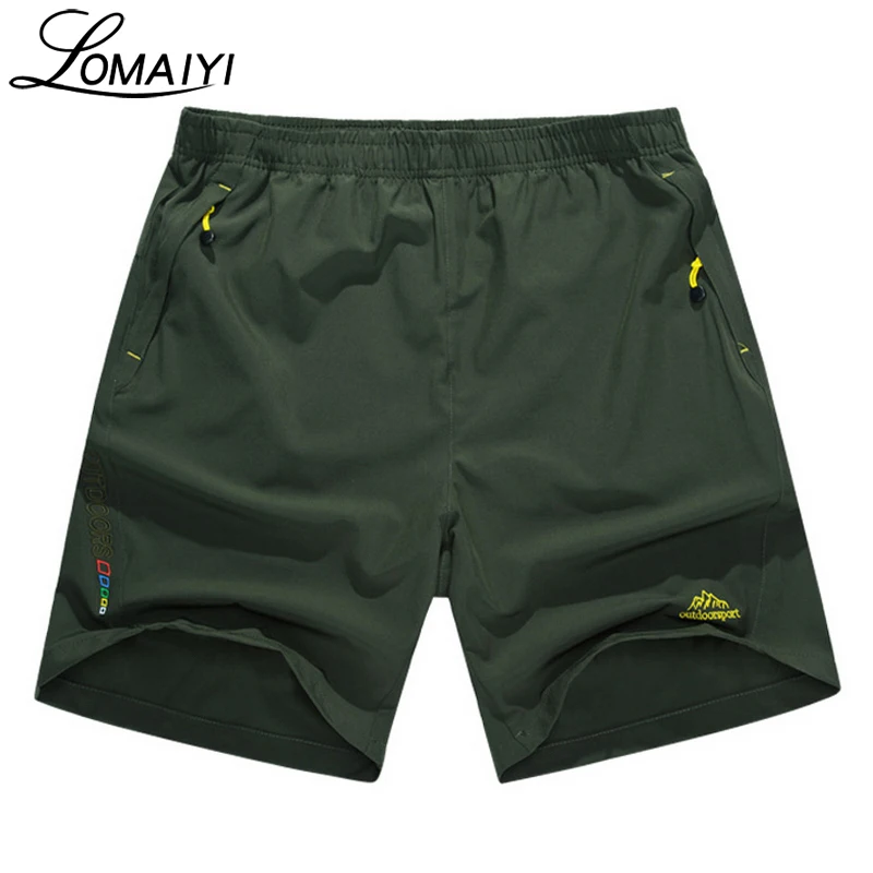 

LOMAIYI Plus Size L-8XL Stretch Men's Summer Shorts Men Breathable Embroidery Boardshorts Black Army Green Male Shorts,AM214