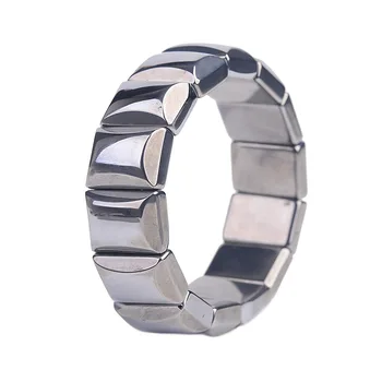 

Real Natural Terahertz Wave Bangle Bracelet For Women Men Stretch Powerful Rectangle Beads Fashion Bracelet AAAAA Wholesales
