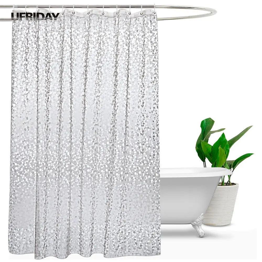 UFRIDAY 3D Waterproof Shower Curtain PEVA Plastic Bathroom Curtain
