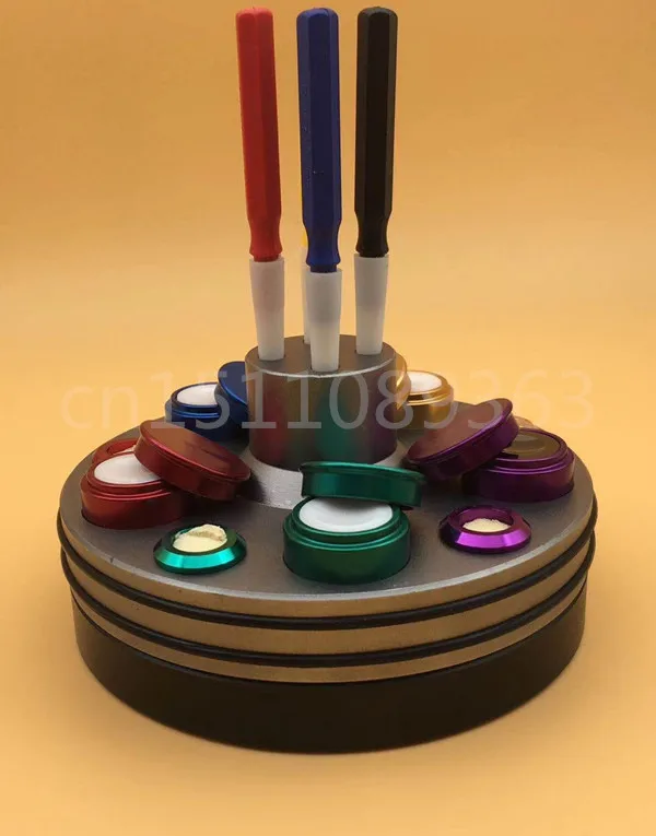 

Watch Repair Tool -Die Cast Oil Cup Stand Watchmakers & Watch Repairs with 5 containers