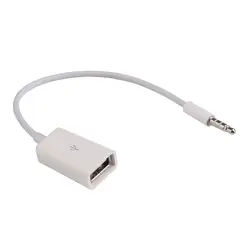 Белая синхронизация 3,5 мм для AUX аудиоразъем для USB 2,0 Женский кабель Шнур Автомобильный MP3 для iPod