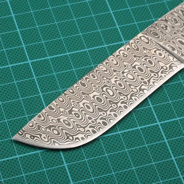 440C&1095 Damascus Steel Knife Blade Blanks Sharp Fixed Hunting