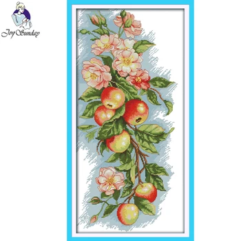 

Joy Sunday,Flowers and apples,cross stitch embroidery set,Needlework counted cross-stitch,Flower pattern cross stitch embroidery
