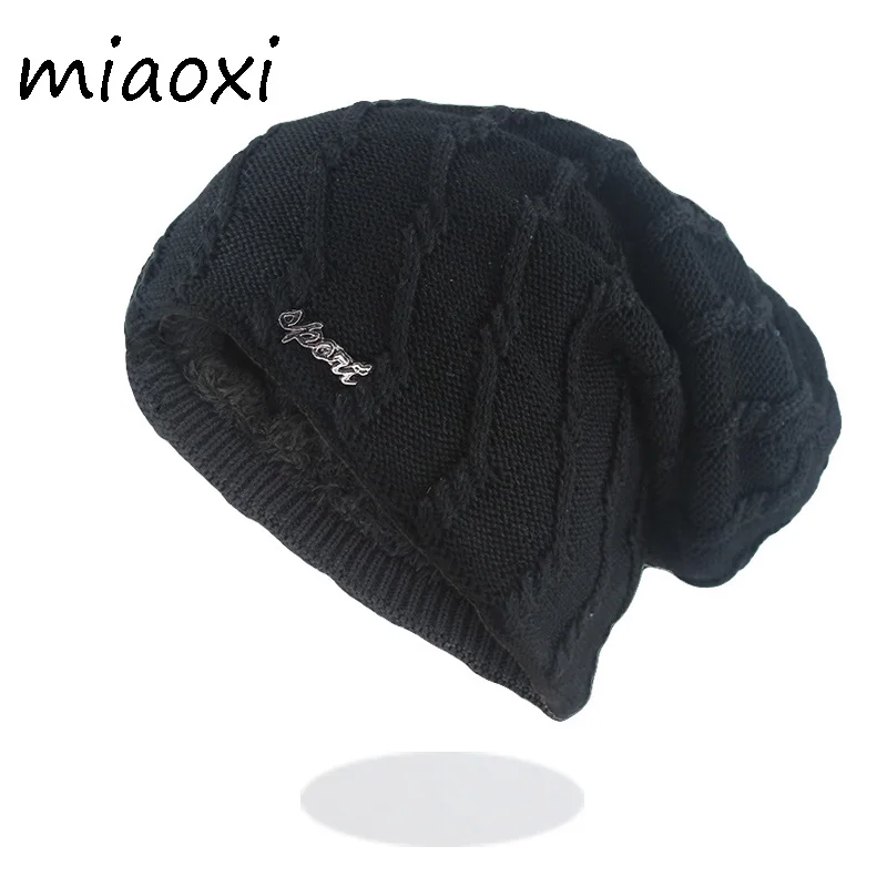 

New Men Winter Hat Warm Adult Male Fashion Beanies Skullies Brand Letter Wool Bonnet Knitted High Quality Soft Bone