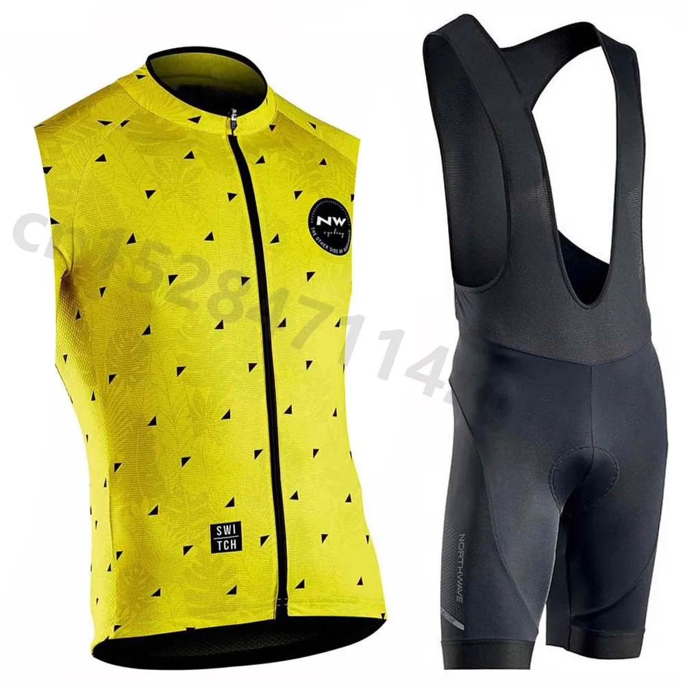 Новинка Лето NW Pro Мужская одежда для велоспорта велосипед maillot ropa ciclismo мужские без рукавов Велоспорт Джерси велосипед Bib шорты набор - Цвет: 3