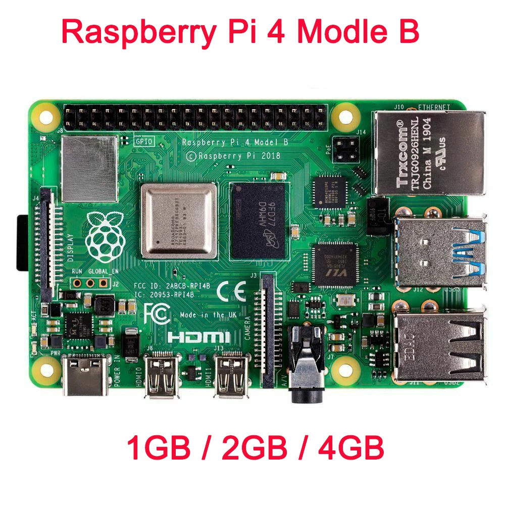  In Stock Raspberry Pi 4B 4 Model B 1GB 2GB 4GB RAM of LPDDR4 SDRAM 1.5GHz 64-bit Quad-core