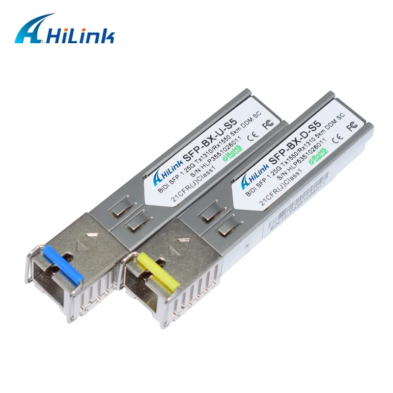 5 пар/лот 1G 1000 база одно волокно LC/SC BiDi 1,25G 1310nm/1550nm 5 км WDM SFP трансивер