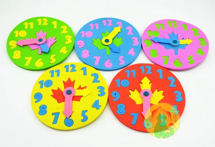 DIY Eva Clock Learning Education Toys Fun Math Game for Children Baby Toy Gi YF 