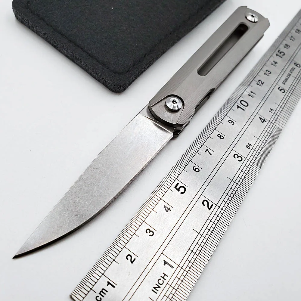 Gray (With holes) Folding Pocket Knife S35VN Blade Titanium Handle Outdoor Survival Diving Tactical Knives Camping Hunting Combat Knifes EDC Tools - Цвет: Gray (With holes)