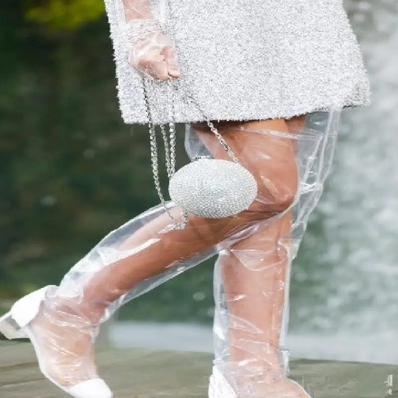 wide calf knee high block heel boots