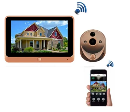 

Wireless Security Android System Door Bell Camera Video Intercom Interphone 7" WIFI Digital Peephole Viewer 2.4Ghz Doorbell