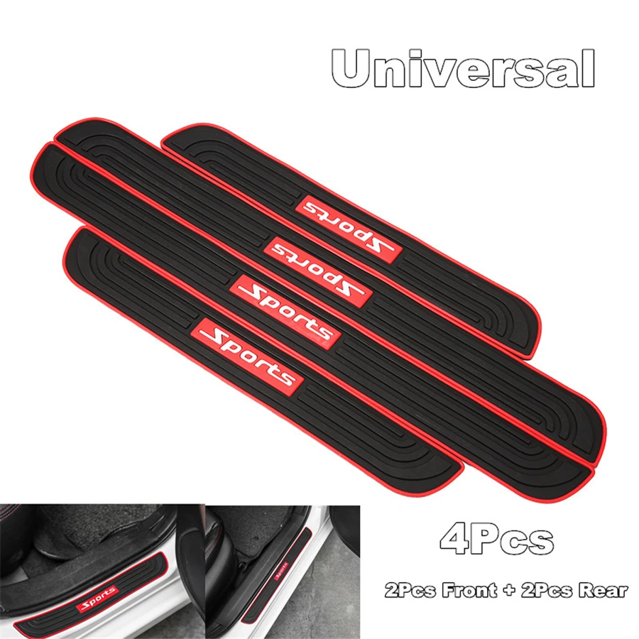 

4pcs Rubber Car Door Pedal Non-slip Pad Cover Sport Style+1 Pcs Bumper Corner Protector