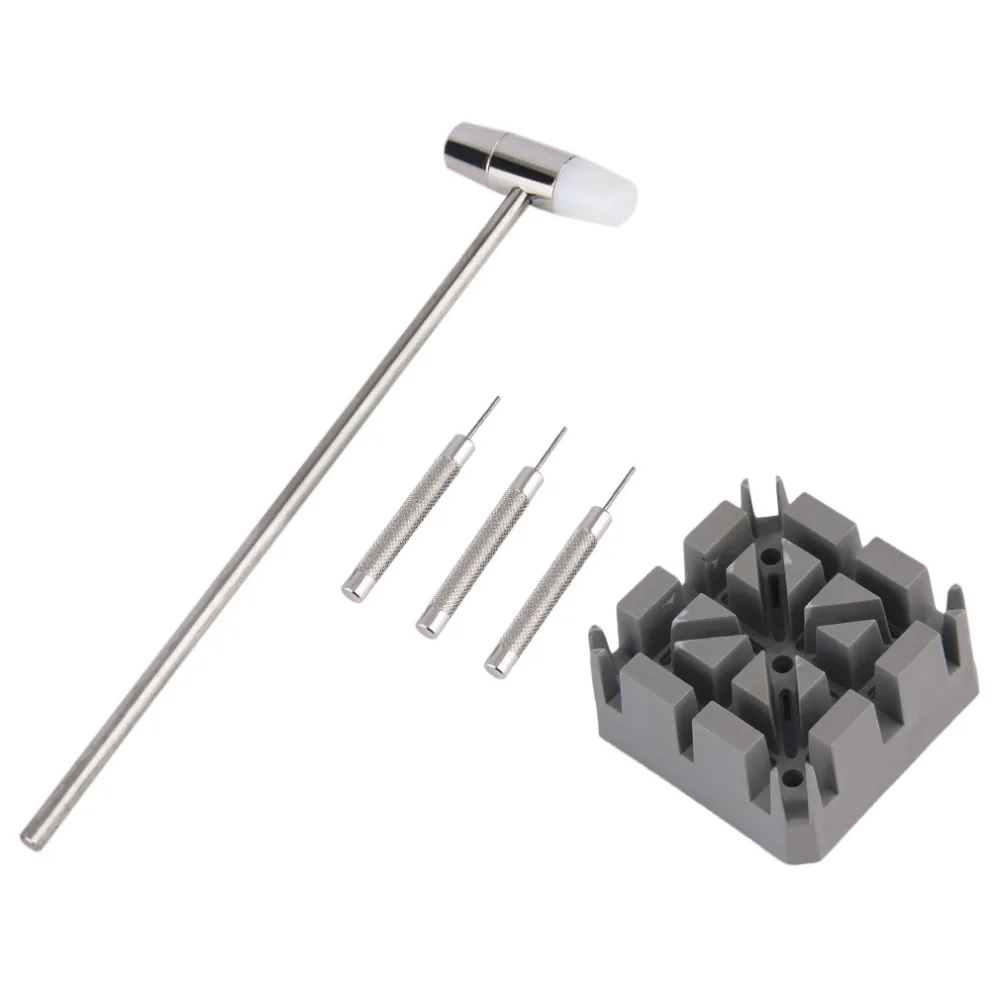 

5pcs/set Watch Repair Band Link Remover Tool Kit Hammer Punch Pins Strap Holder