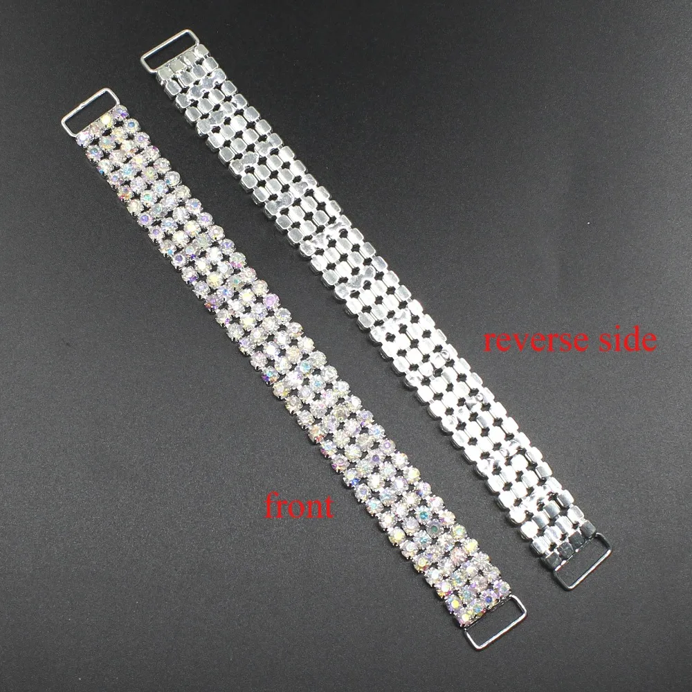 

Hot! 2pcs 150mm Long Rhinestone Bikini Connectors/ Buckle Stunning Look Metal Chain For Swimming Wear Bikini Decoration