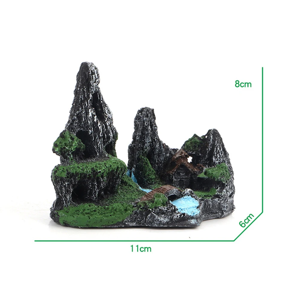 Аквариум с видом на горы Рок Смола скалы скрывается пещера дерево Аквариум Украшение Случайно отправлено