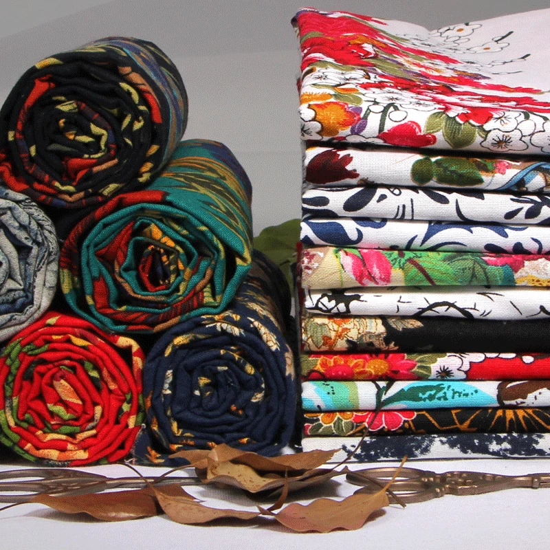 

African Style Cotton Linen Retro Bohemia fabric DIY Handmade Textile Sewing Patchwork For Bags Clothes Sofa Table cloth
