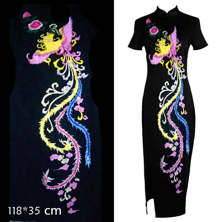 

Large Bird Patches DIY Decorative Pattern Embroidery Patch Decals Peacock Phoenix Clothing Accessories Large Applique