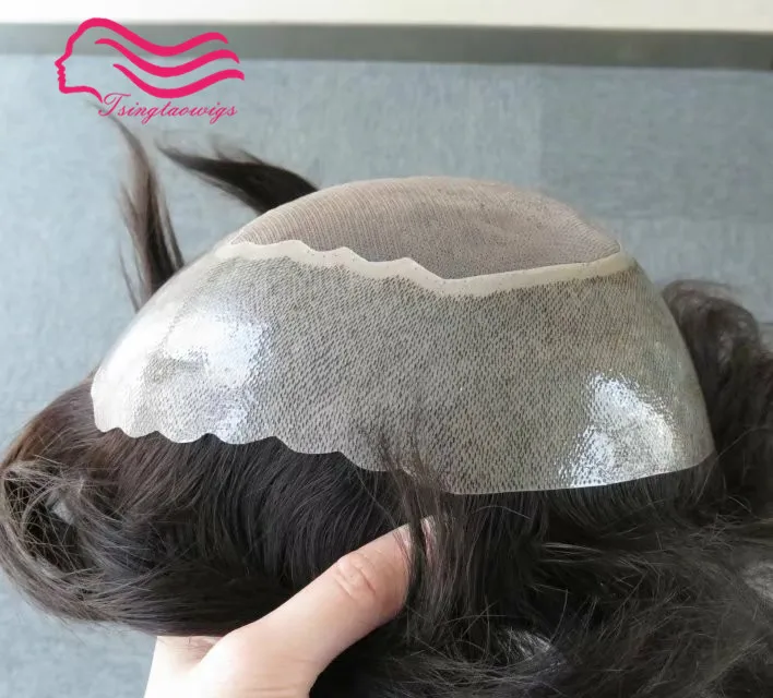 Запас человеческих волос мужской парик Apollo, tsingtaowigs протезы, волосы кусок замена волос