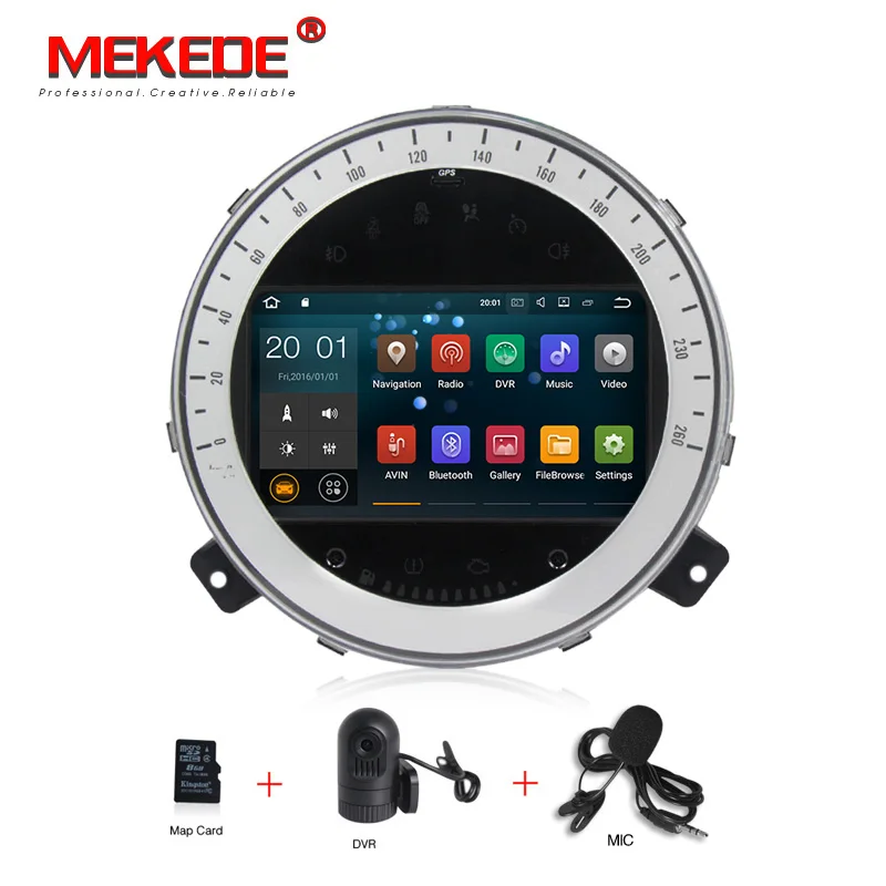 MEKEDE Android 9,0 2G ram 16G rom автомобильный dvd-плеер Радио стерео для BMW Mini Cooper 2006-2013 с wifi BT 3g Мультимедиа gps - Цвет: with DVR