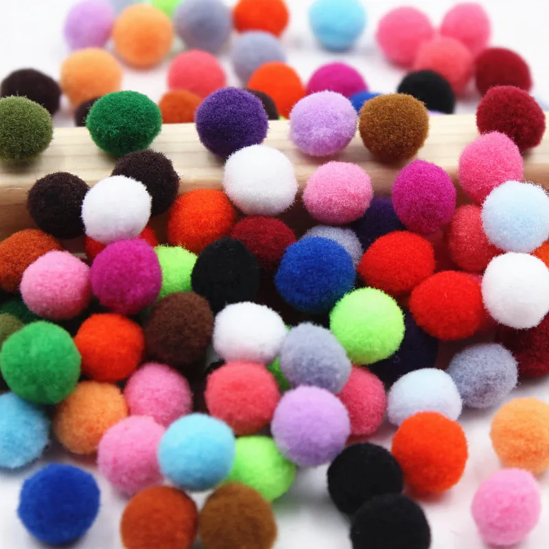 200 шт 10 мм многоцветные мягкие помпоны из полиэстера пушистые Помпоны для создания детских игрушек аксессуары для рукоделия
