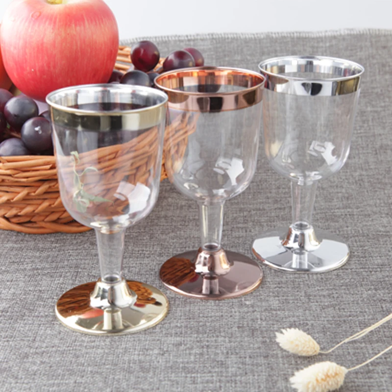 

170ml Disposable Plastic Glass for Wine Champagne Cocktail Brandy Party Drinking Glass Outdoor Tableware 6OZ 48pcs/lot DEC411