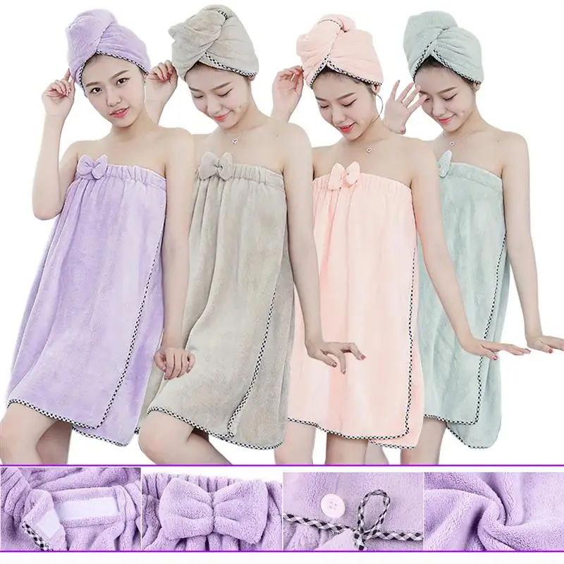 coxeer Women Bath Wrap Sexy Super Absorbent Wearable Bathrobe Wrap