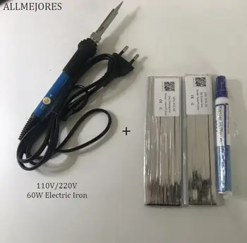 

ALLMEJORES DIY Solar cell panel Welding kits 60w Electric Iron + 20meters Tabbing wire + 2meters Busbar wire + Flux pen