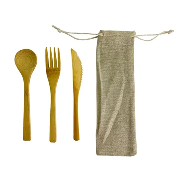 

Bamboo Straw Spoon Knife Fork Set Bamboo Cutlery Set Wood Utensils Reusable Bamboo Wooden Flatware Set Travel Camping Utensils