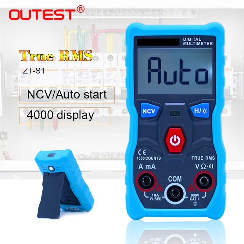 

ZT-S1 Electric Digital Multimeter 4000 Counts Backlight Auto Range True RMS Mmultimetro Automotriz NCV Tester Ammeter Voltmeter