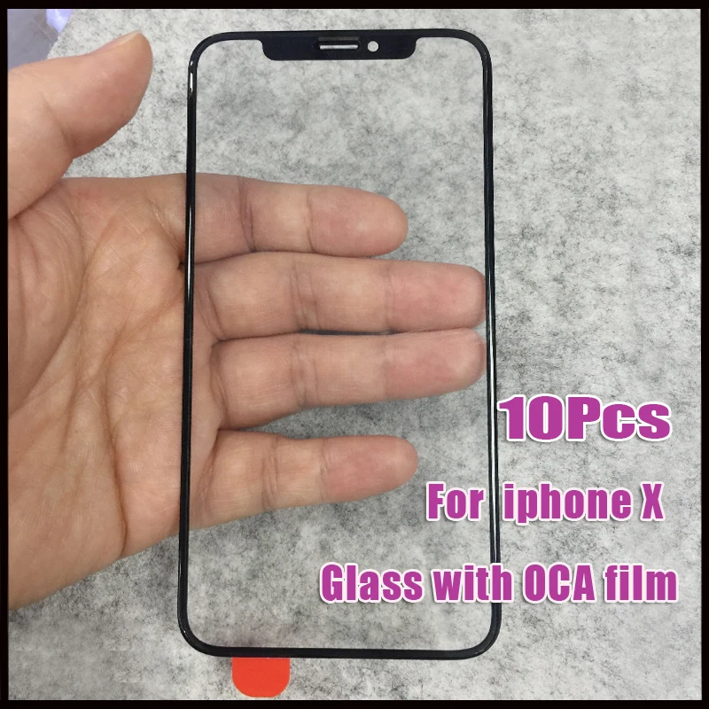 2 шт. черные ОЕМ передние стеклянные линзы с OCA клейкой пленкой для iPhone 11 pro Max X XS XR