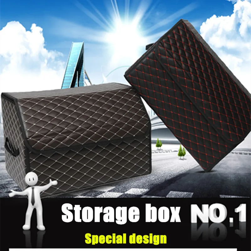 Fashion Leather storage box automotive trunk collection box Folding Storage Box CS16