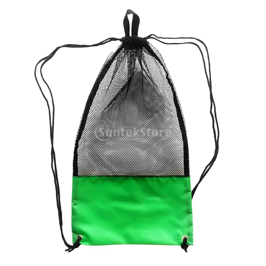 20 кг нагрузки рюкзак стиль сетки шнурок сумка для хранения Для Акваланга шестерни погружения плавники трубка очки маска - Цвет: Green Color