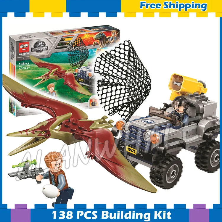 138 шт. Парк Юрского периода Pteranodon Chase Offroader Owen модель строительные блоки динозавр