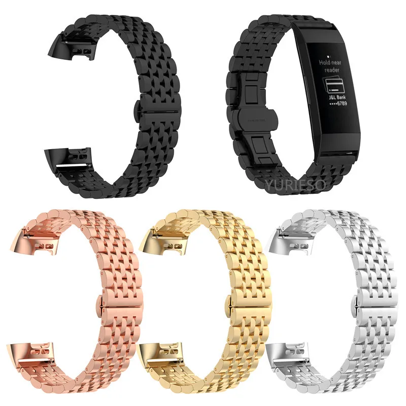 

Stainless Steel Wristband Strap for Fitbit Charge 3 Band Replacement Wrist Bracelet for Fit Bit Charge3 Smart Watch Accessories