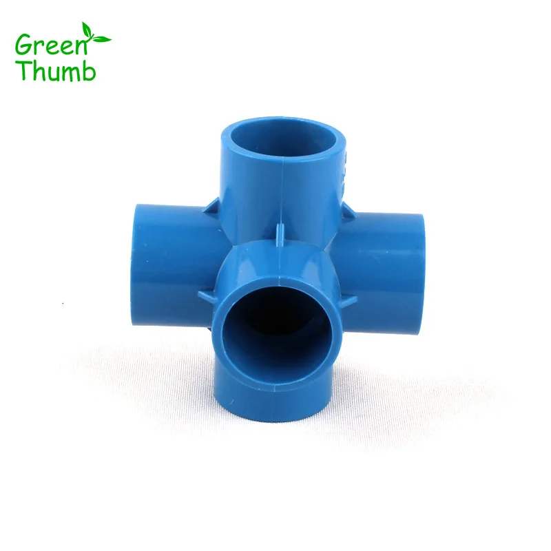 

6pcs Dia 32mm PVC 5-Way Joints for Garden Hose Adapters White/Grey/Blue Green Thumb PVC Connectors